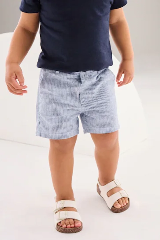 Buy Ticking Stripe Linen Blend Chinos Shorts (3mths-7yrs) from the Next UK online shop