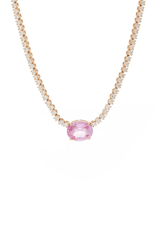 Hepburn 18K Rose Gold, Sapphire, and Diamond Necklace