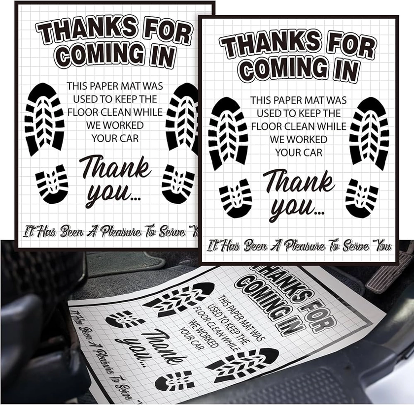 Amazon.com: Drydiet 500 Pcs Waterproof Car Floor Mats Covers Protector White Automotive Floor Mats Disposable Auto Vehicles PE Plastic Car Vehicle Mat Bulk Printed with Cute Footprint and Words, 15.75 x 20 Inches : Automotive