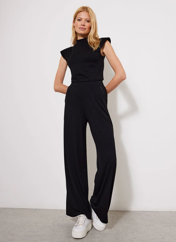 Black Palazzo Wide Trousers