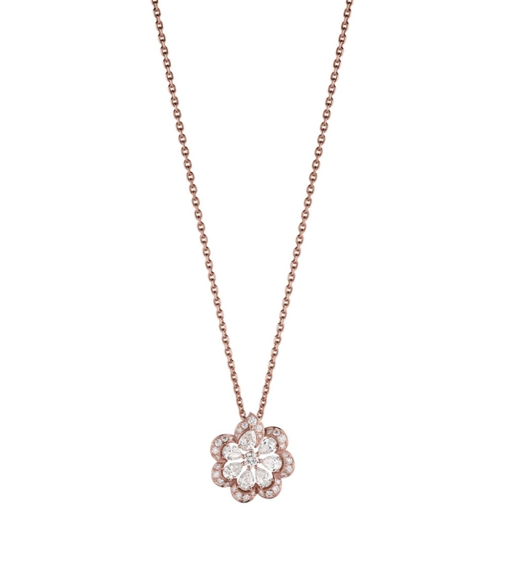 Chopard Rose Gold and Diamond Precious Lace Mini-Froufrou Pendant Necklace | Harrods DK