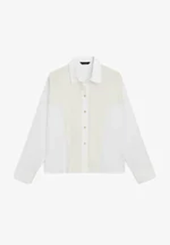 Massimo Dutti WITH CHEST DETAIL AND CONTRAST - Chemisier - white/blanc - ZALANDO.FR