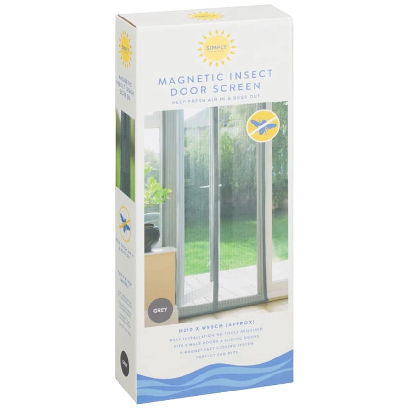 Magnetic Insect Door Screen - Grey