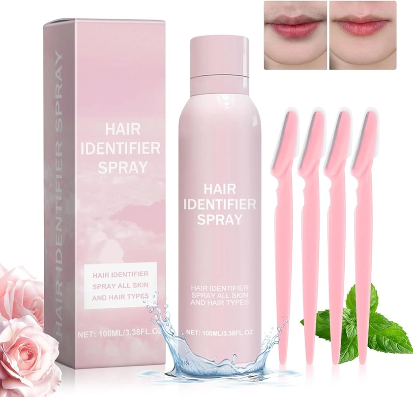 Hair Identifier Spray For Face Shaving Sknbody Hair Identifier Spray Skin Body Hair Identifying Spray For Face Dermaplaning（1 Set-pink）