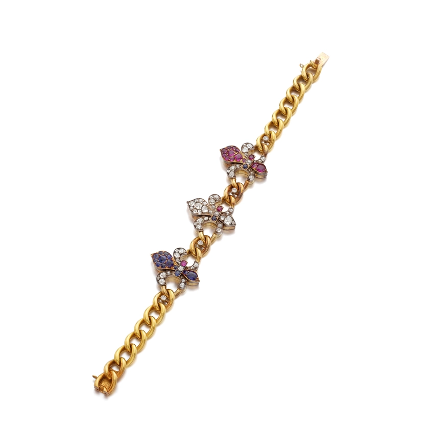 Historical ruby, sapphire and diamond bracelet, circa 1880 | Royal & Noble Jewels | 2024 | Sotheby's