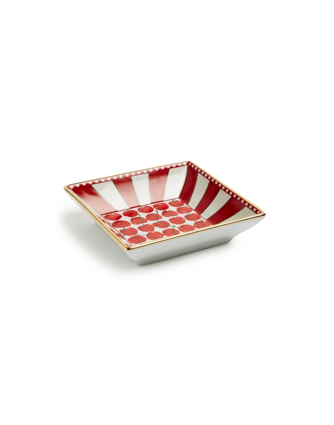 Trinket Tray (15X15) in Cherries Avorio - Homeware | La DoubleJ US