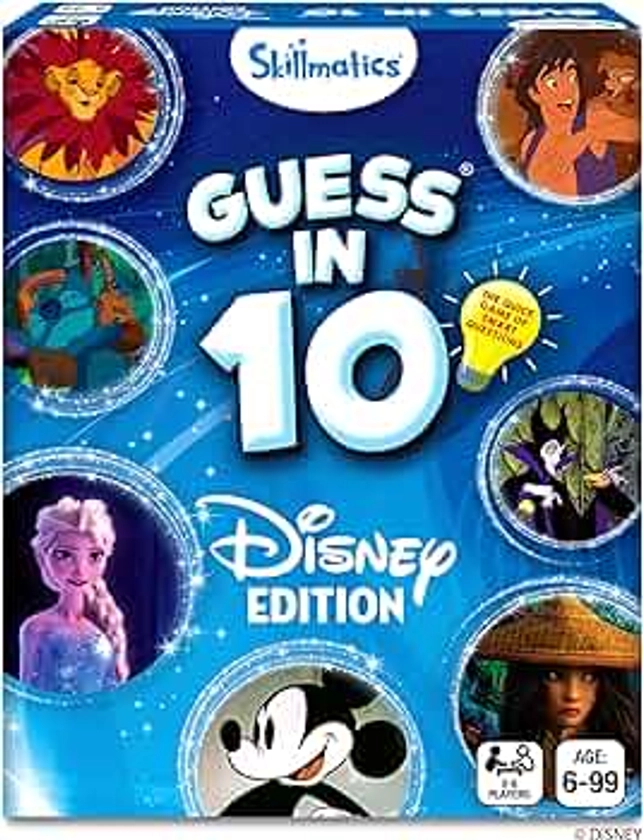 Skillmatics Collectible Card Game - Guess in 10 Disney, Stocking Stuffers, Perfect for Kids, Teens, Adults Who Love Board Games, Cinderella, Mickey Mouse, Gifts for Ages 6, 7, 8, 9 and Up