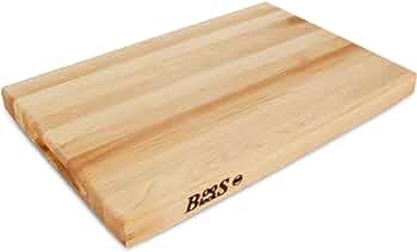 John Boos Boos Block R-Board Series Large Reversible Wood Cutting Board, 1.5-Inch Thickness, 18" x 12" x 1 1/2", Maple
