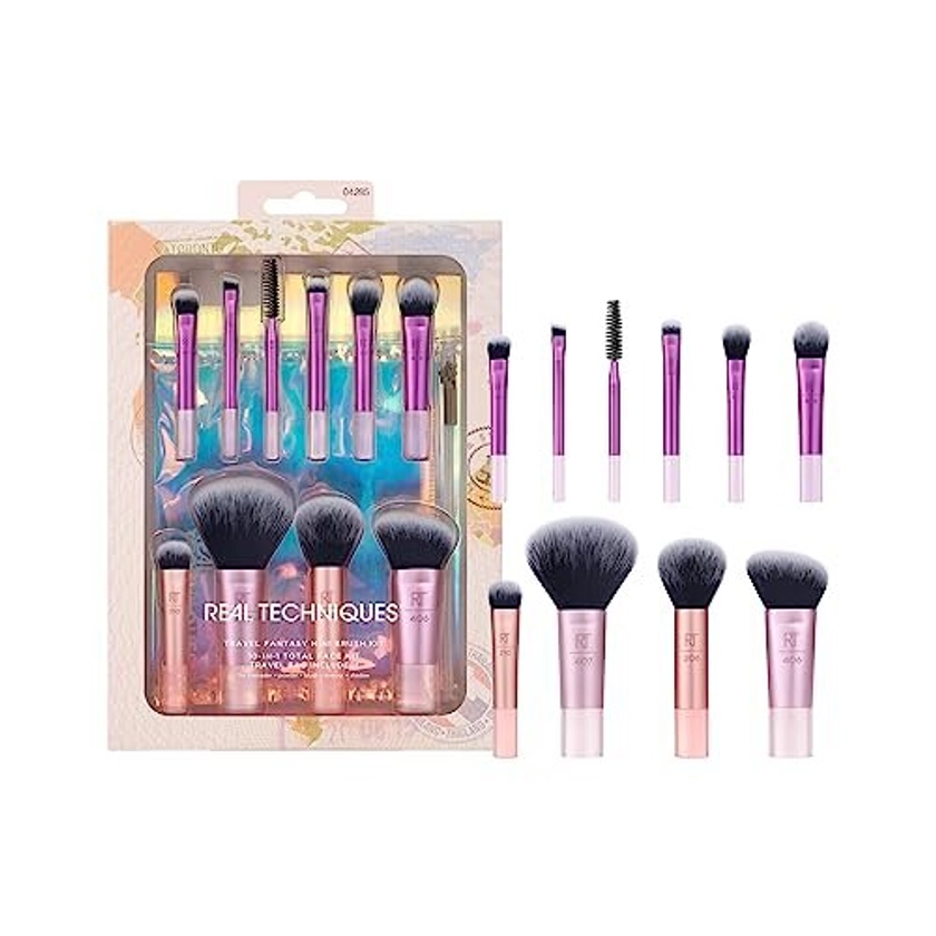 Real Techniques Travel Fanstasy Brush Kit, Makeup Brushes, Mini Sized, Perfect For Travel or On The Go, 10 Piece Set, Purple on OnBuy