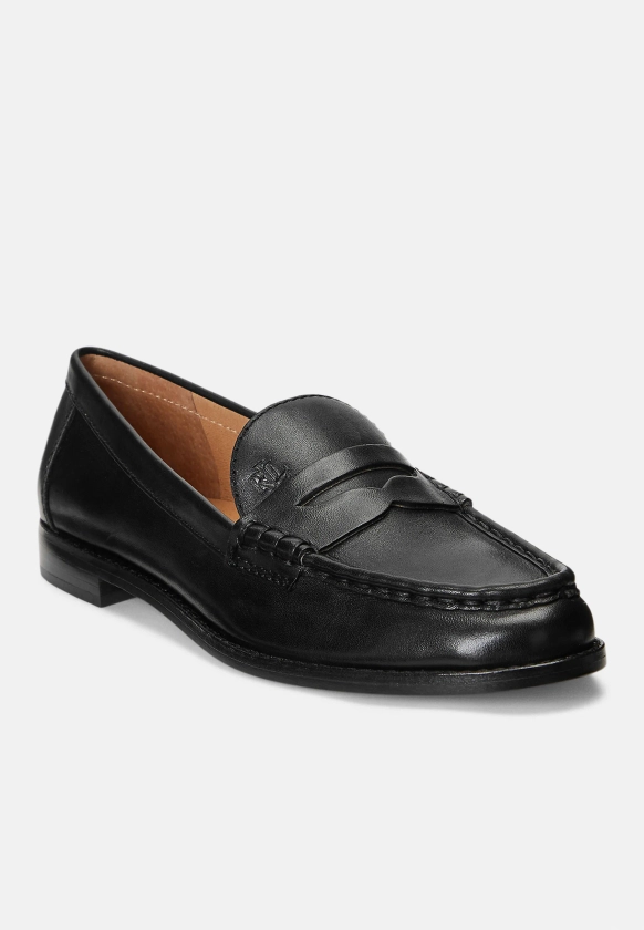 Lauren Ralph Lauren WYNNIE BURNISHED LEATHER LOAFER - Mocassins - black/noir - ZALANDO.FR