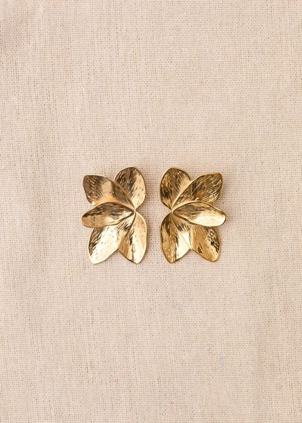 Boucles d'oreilles demi fleur doré - Lais | Motus Boutique
