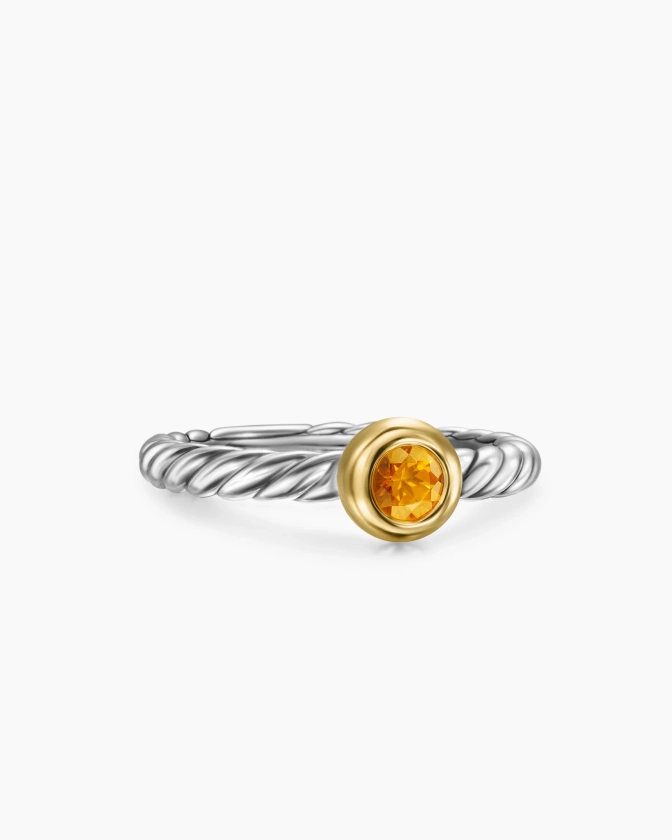 David Yurman | Petite Cable Ring in Sterling Silver with 14K Yellow Gold, 2.8mm