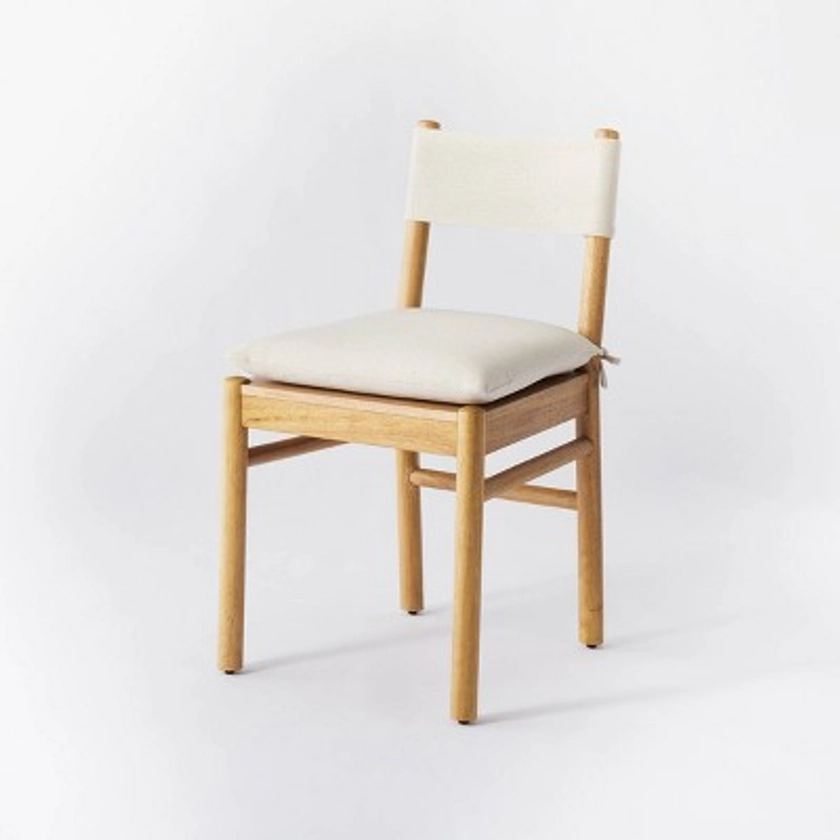 Emery Wood Dining Chair with Upholstered Seat and Sling Back Natural - Threshold&#8482; designed with Studio McGee