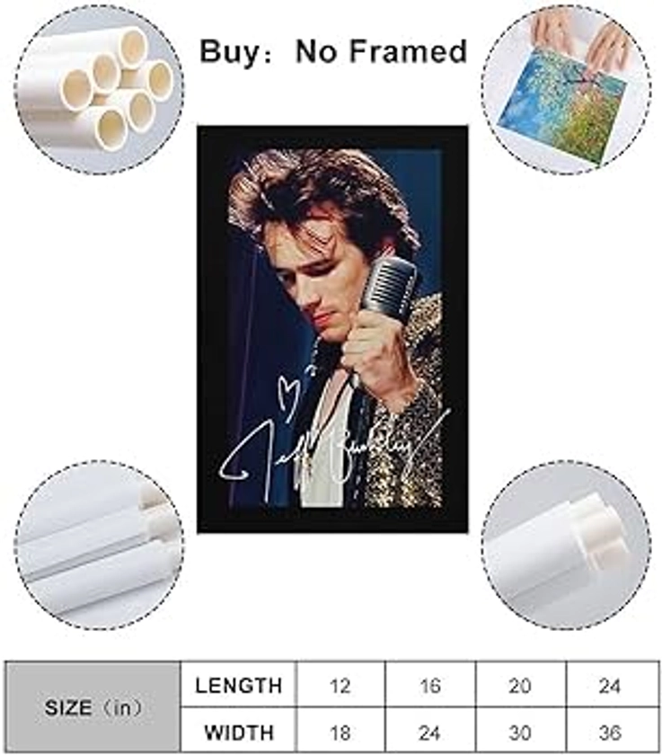 Jeff Buckley Posters Grace 90s Inspiring Music Song Cover Poster Canvas Poster Bedroom Decoration Landscape Office Valentine's Birthday Gift Unframe-style12x18inch(30x45cm)