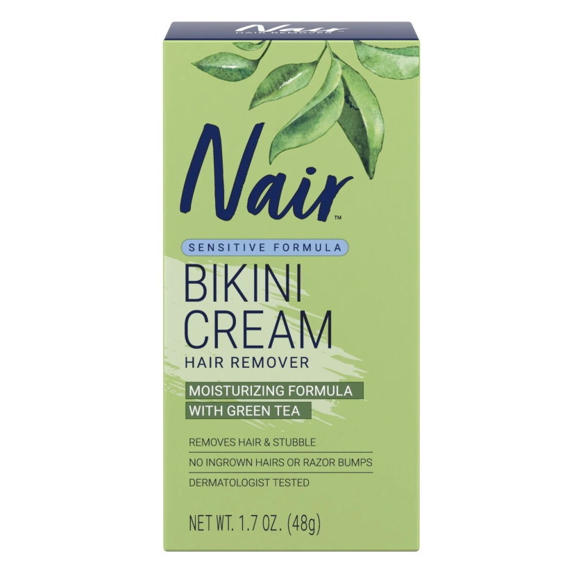 Nair Hair Remover Sensitive Formula Bikini Cream Hair Removal, 1.7 Oz Box - Walmart.com
