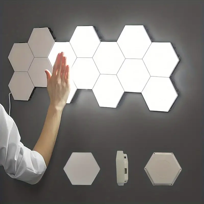 Touch Control Hexagonal Led Wall Light Neutral White Lamp - Temu