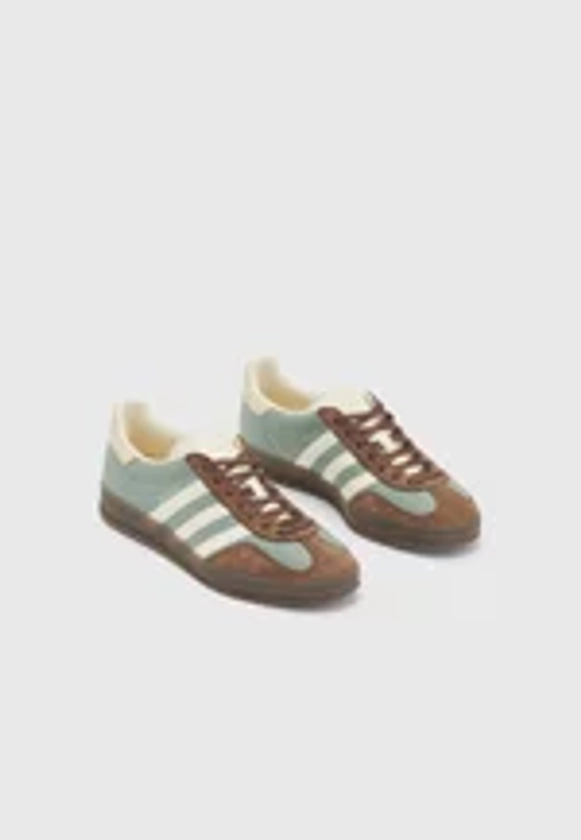 adidas Originals GAZELLE INDOOR UNISEX - Baskets basses - silver green/cream white/earth strata/vert - ZALANDO.FR