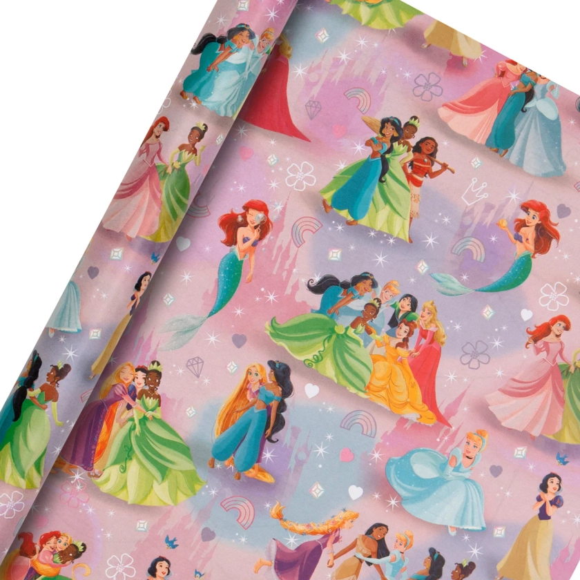 2M Any Occasion Wrapping Paper Roll - Pink Disney Princesses Design