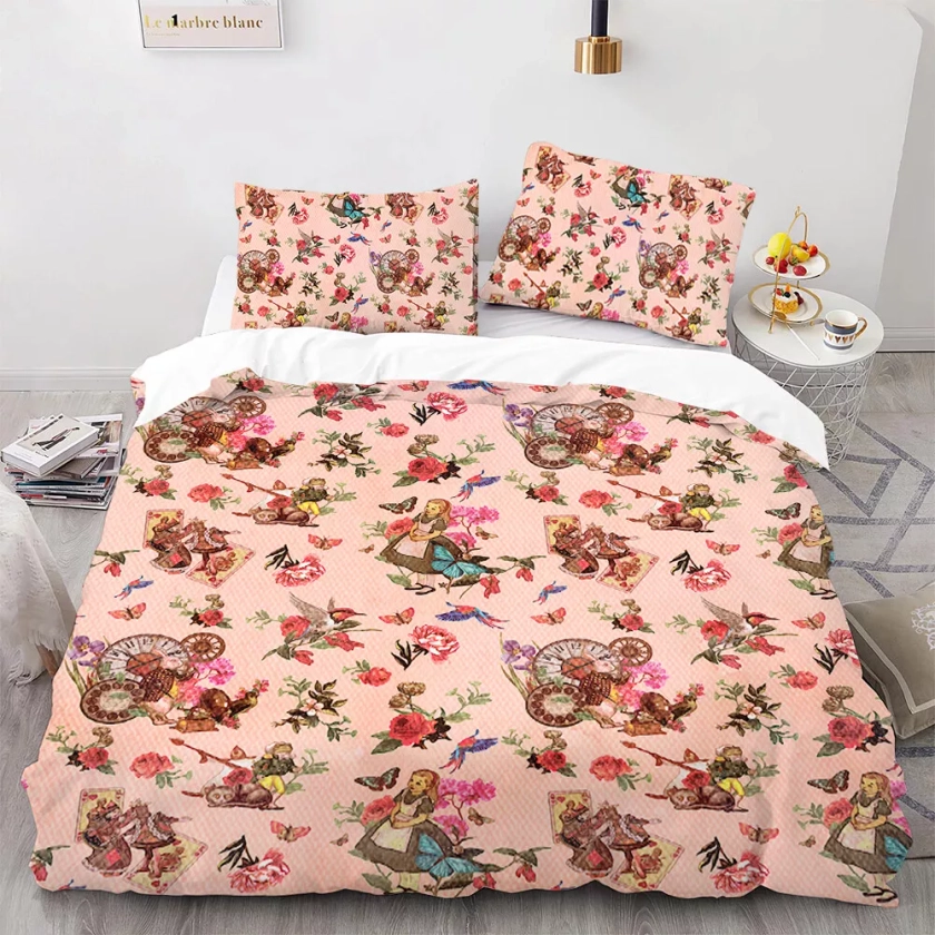 Alice's Adventures in Wonderland/Duvet Cover/Double-sided Pillowcase/Bedding Set | eBay