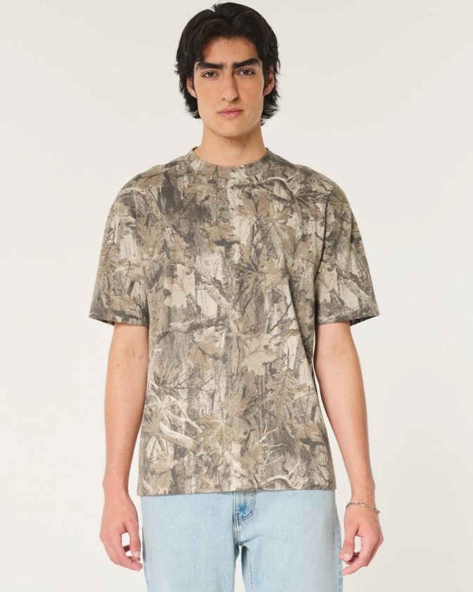 Men's Heavyweight Boxy Camo Pattern T-Shirt | Men's Tops | HollisterCo.com