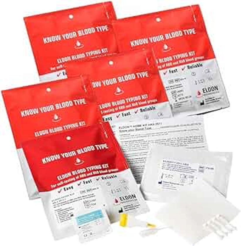 EldonCard Blood Typing Test Kit, 5-Pack