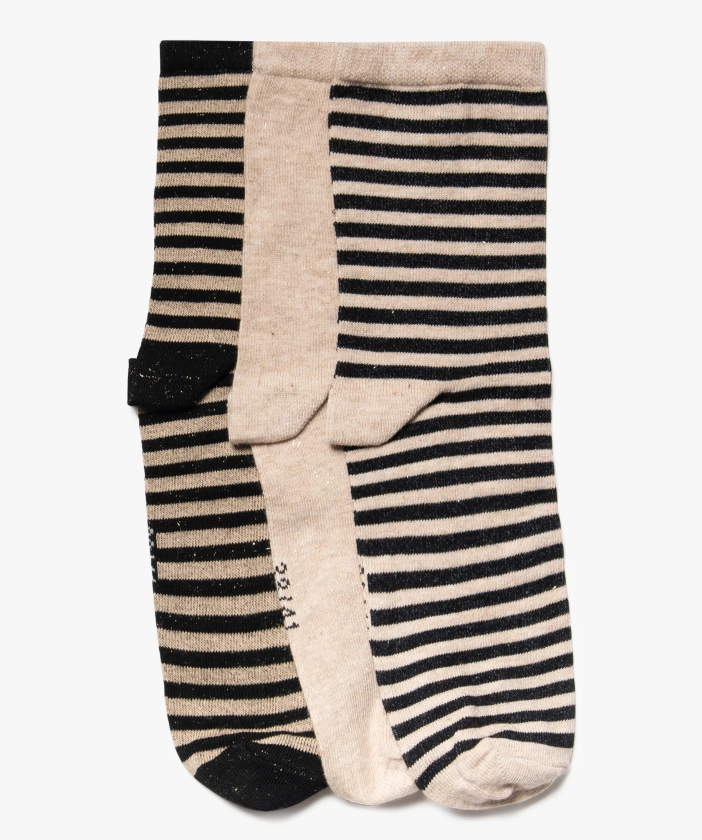 Chaussettes tige haute à détails pailletés femme (lot de ... noir | GEMO