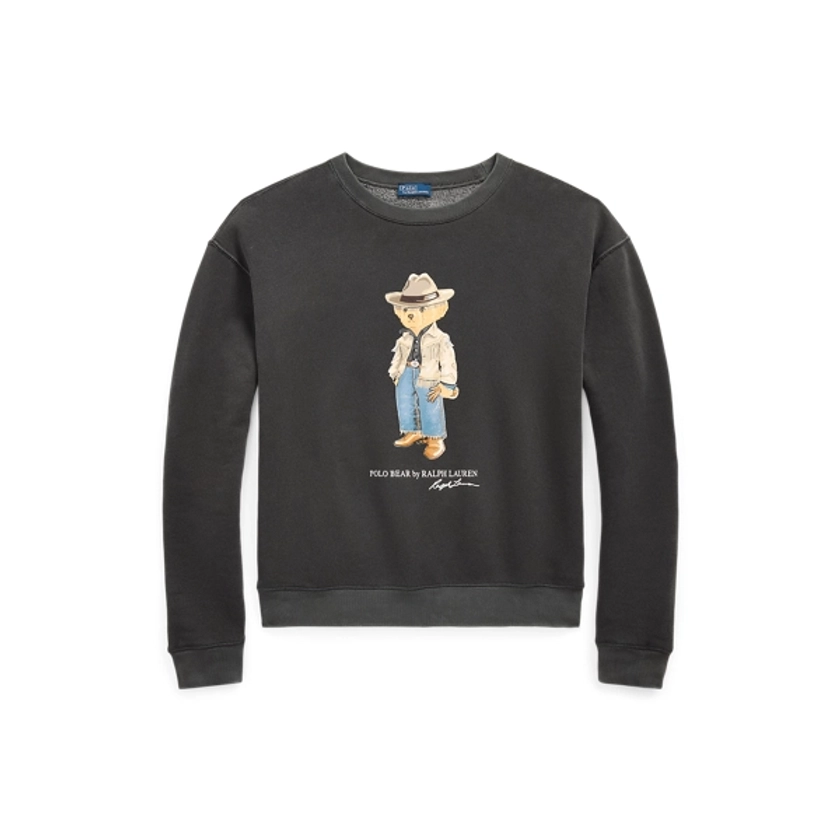 Pull col rond Polo Bear en molleton pour femme | Ralph Lauren® FR