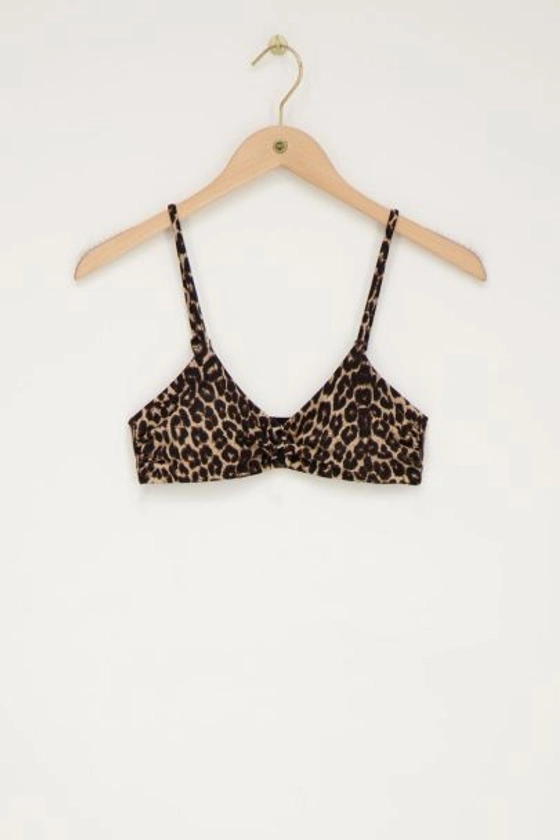 Haut de bikini imprimé léopard
