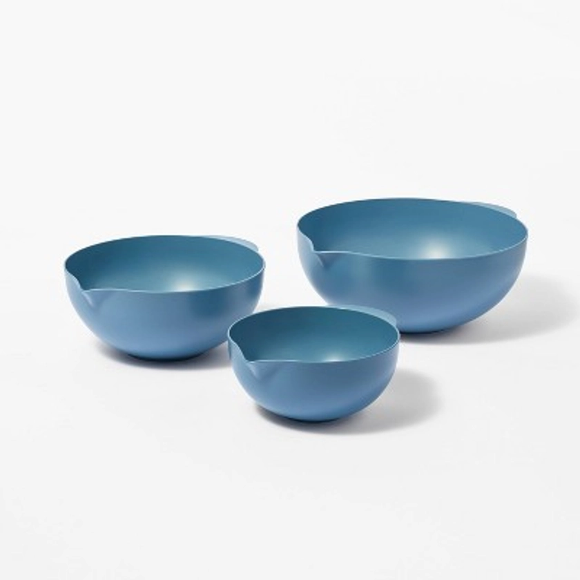 3pc Plastic Mixing Bowl Set with Pour Spots (no lids) - Figmint™