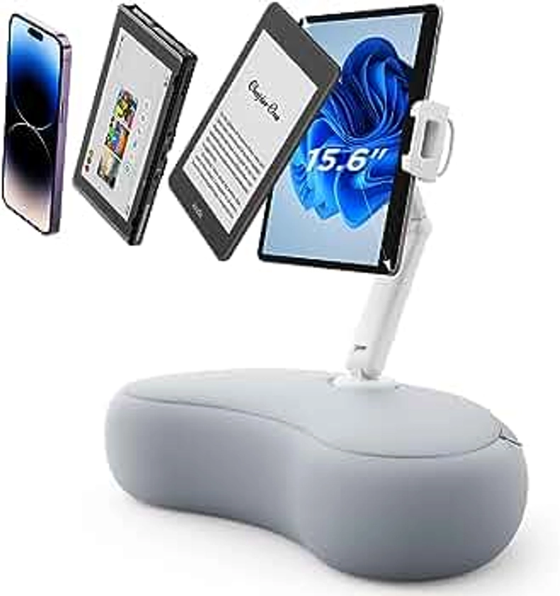 SAIJI Coussin Support pour tablette, support ipad réglable à 360° pour le lit avec bras double axe flexible, support lit pour iPad, iPhone, Kindle, Moniteur portable et tous les appareils de 4,7-15,6"