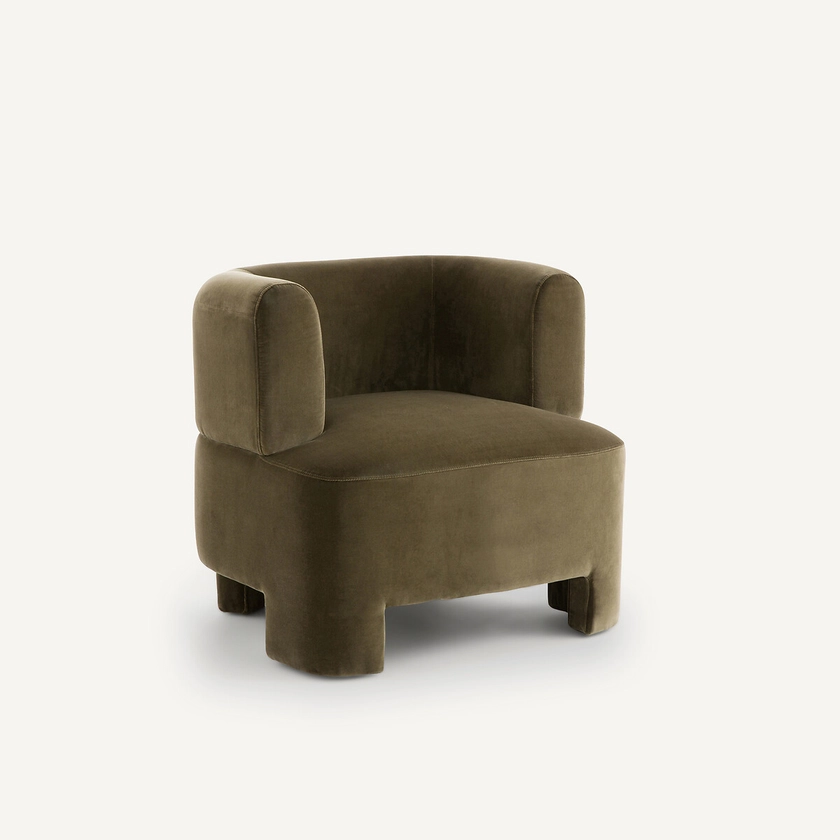 Fauteuil velours petit modèle, Darrel