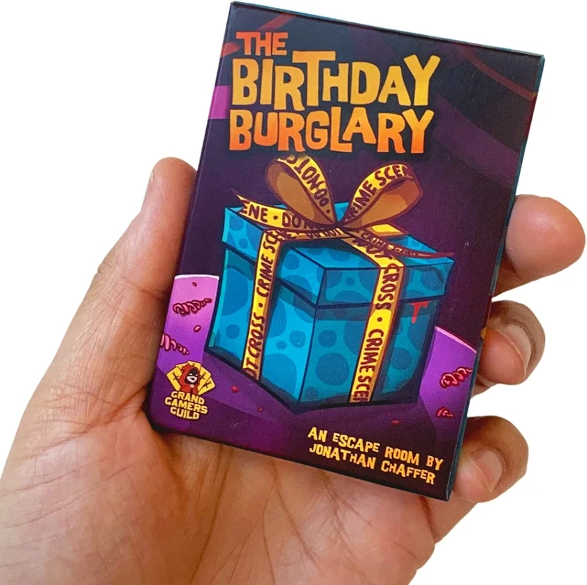 Escape Room in your Pocket | Birthday Burglary: an Easy Strategy Game for Parties. Mini Escape Rooms for Birthdays, Holidays, Couples, Famlilies.