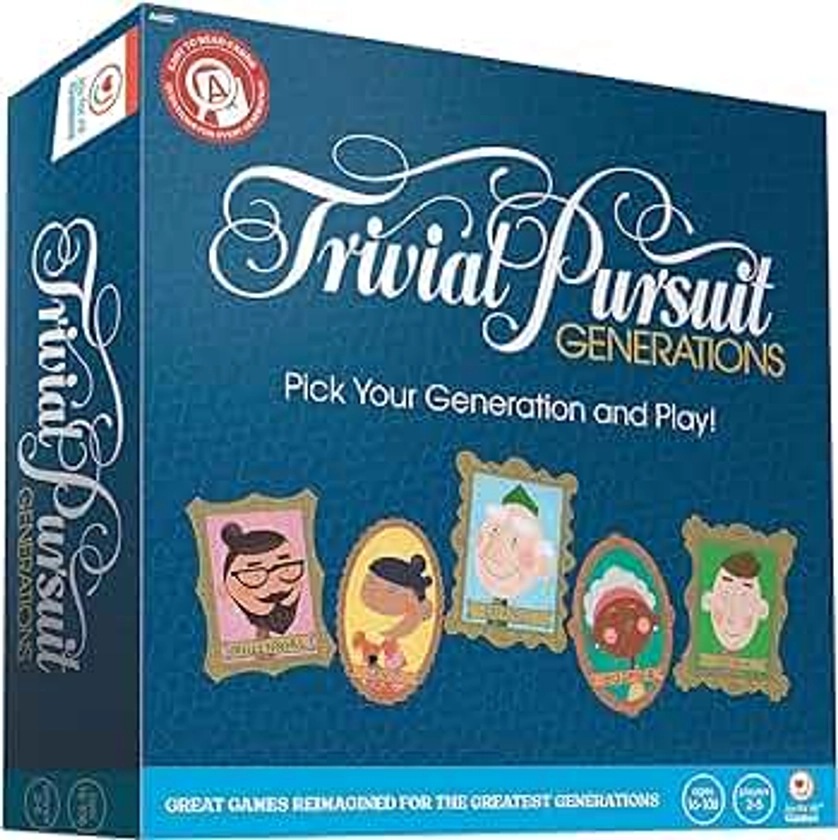 Joy for All Games - Trivial Pursuit Generations - Generational Trivia - Create Personalized Questions - Bigger Easy-to-Read Cards - Fun Multigenerational Trivia Game