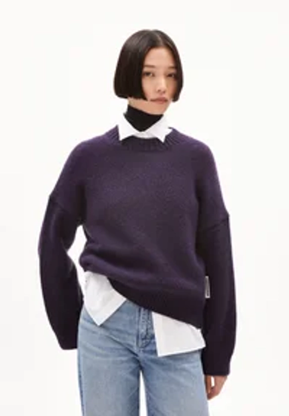 ARMEDANGELS SADNAA SOLID - Strickpullover - blue ash/lila - Zalando.de