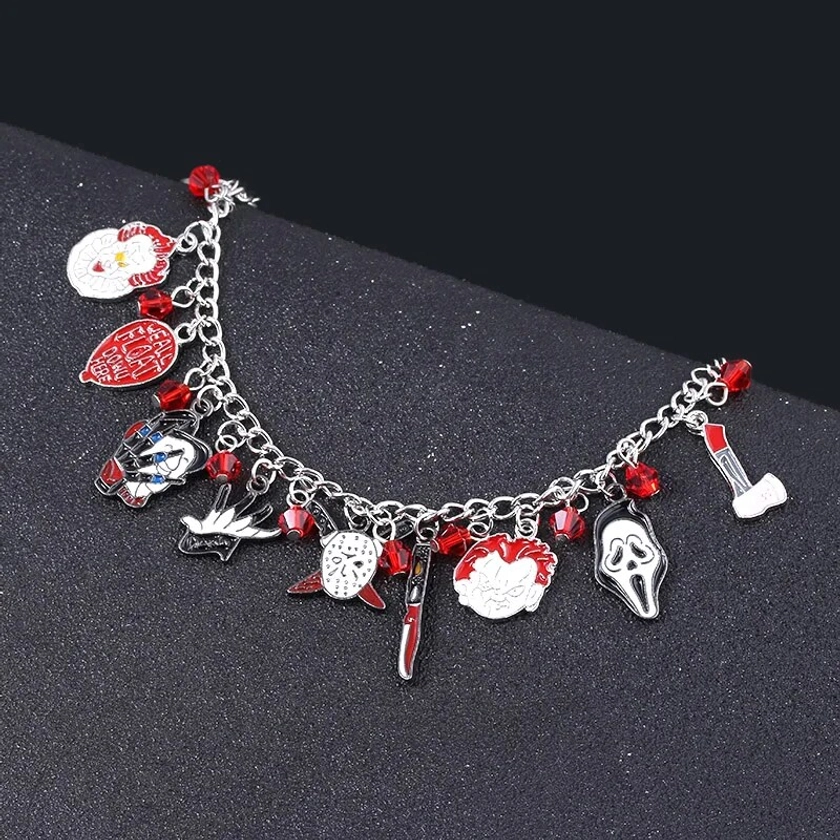 Pulsera con dijes de terror, brazaletes con colgante de figura de Halloween, pulseras para mujeres y hombres, colección de joyería, regalo - AliExpress