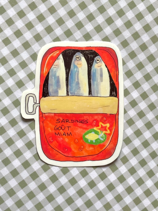 sardines vinyle sticker - by audy's Ko-fi Shop