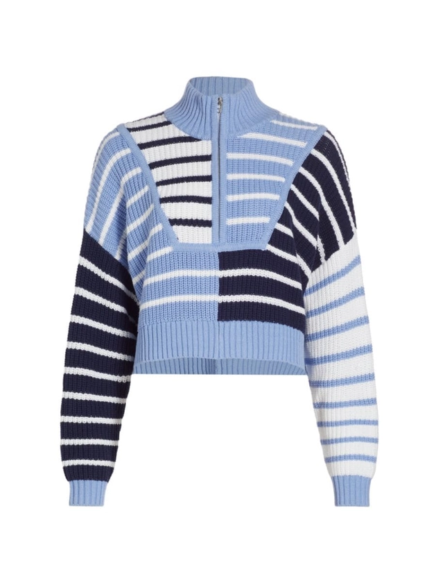 Shop Staud Hampton Quarter-Zip Cotton-Blend Sweater | Saks Fifth Avenue