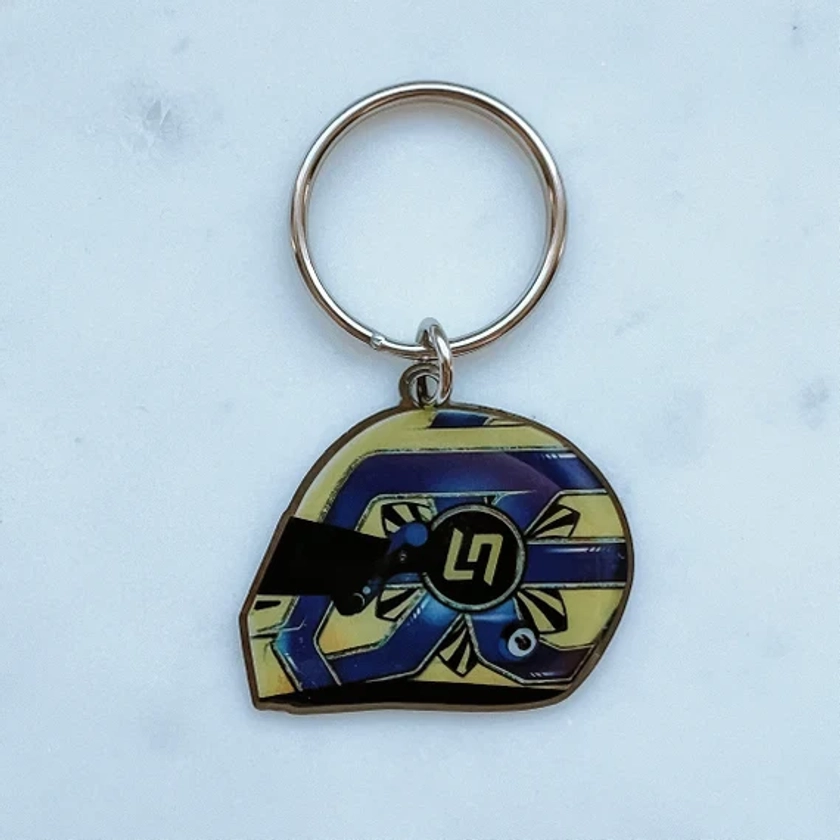 Lando Norris F1 Helmet Keychain 2022 Season McLaren | Stainless Steel | 4 x 3,2 CM