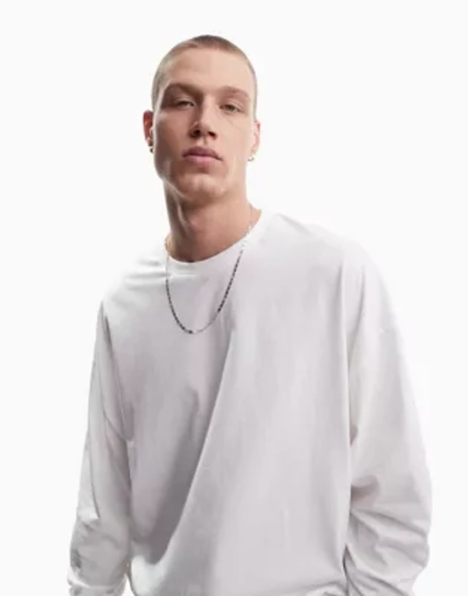 ASOS DESIGN oversized long sleeve t-shirt in white | ASOS
