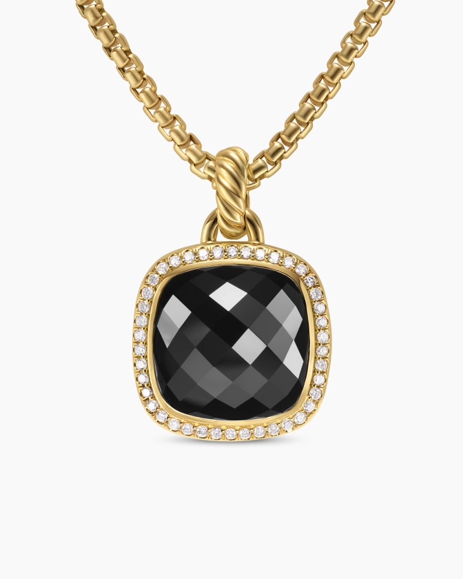 David Yurman | Albion® Pendant in 18K Yellow Gold with Black Onyx and Diamonds, 15mm