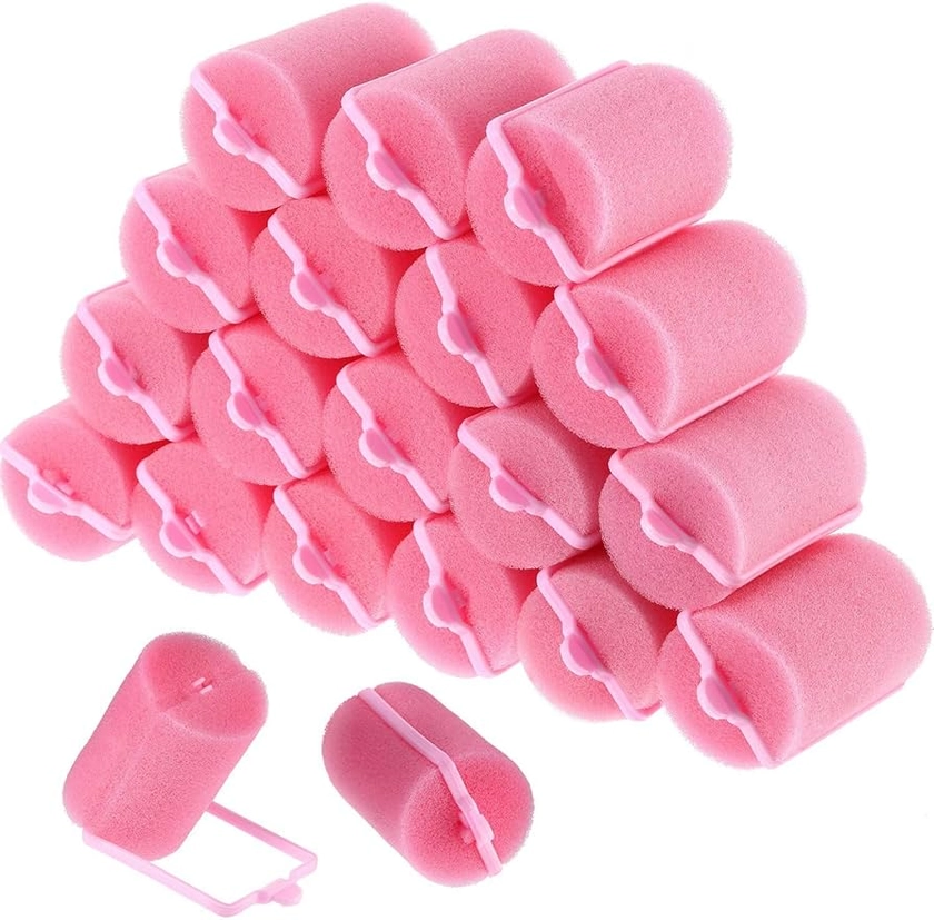 18 Pieces Sponge Hair Rollers Large Soft Foam Hair Styling Curlers 40 mm Large Size Hairdressing Curlers for Women and Kids