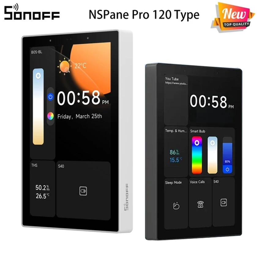 SONOFF-Panneau de commande de maison intelligente NSPanel Pro 120, écran tactile, passerelle Zigbee 3.0, commande vocale via Alexa, Google Matter, eWelink - AliExpress 44