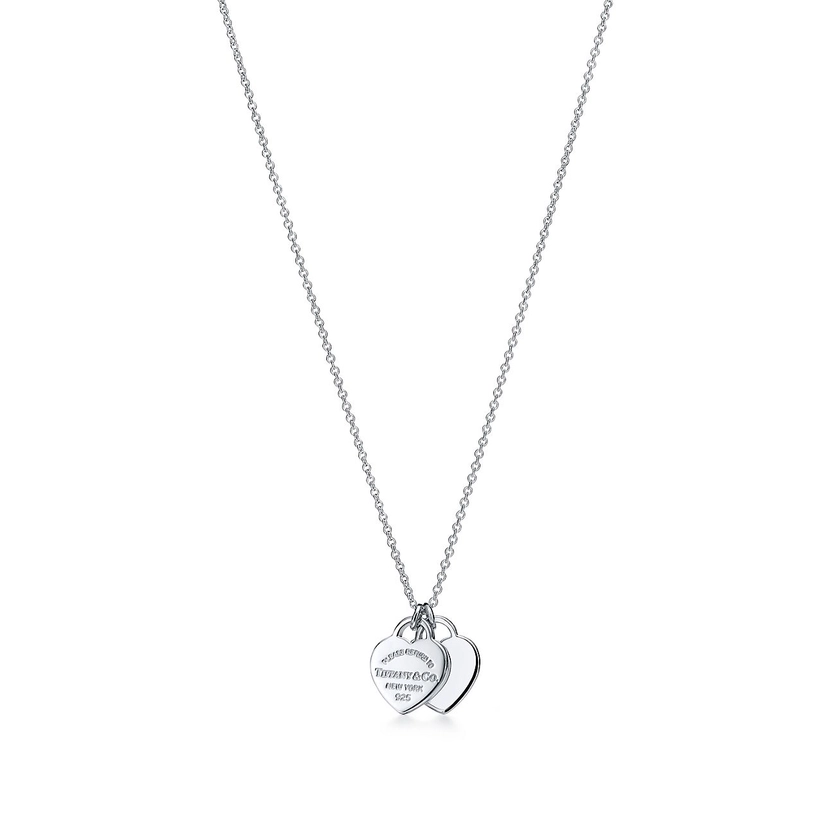 Return to Tiffany® Double Heart Tag Pendant in Silver, Mini | Tiffany & Co. US