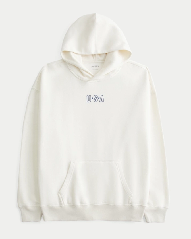 Women's Oversized USA Graphic Hoodie | Women's Tops | HollisterCo.com