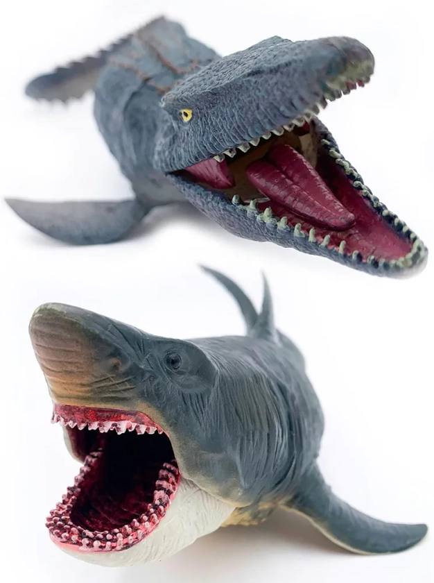 Higherbros Mosasaurus Shark Toys with Openable Jaws The Megalodon 11" Ocean World Realistic Marine Animal Creature Action Figure
