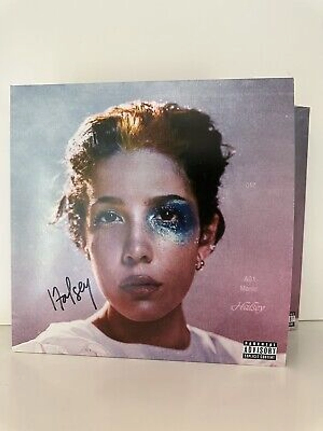 Halsey Manic Autographed Signed Album LP Record Pink And Blue Splatter Vinyl | eBay