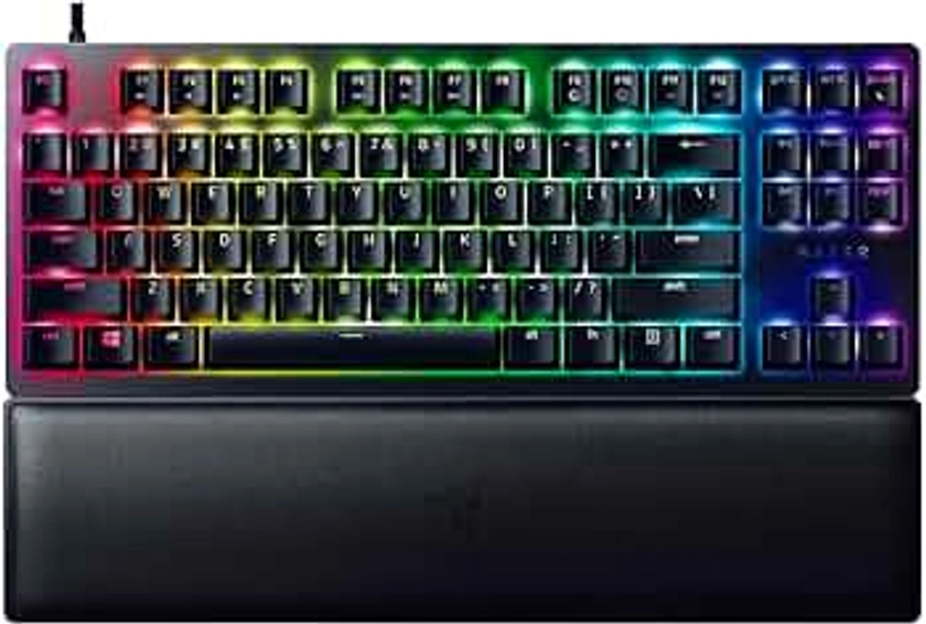 Razer Huntsman V2 TKL Tenkeyless Gaming Keyboard: Fast Linear Optical Switches Gen2 w/Sound Dampeners & 8000Hz Polling Rate - Detachable TypeC Cable - Doubleshot PBT Keycaps - Ergonomic Wrist Rest