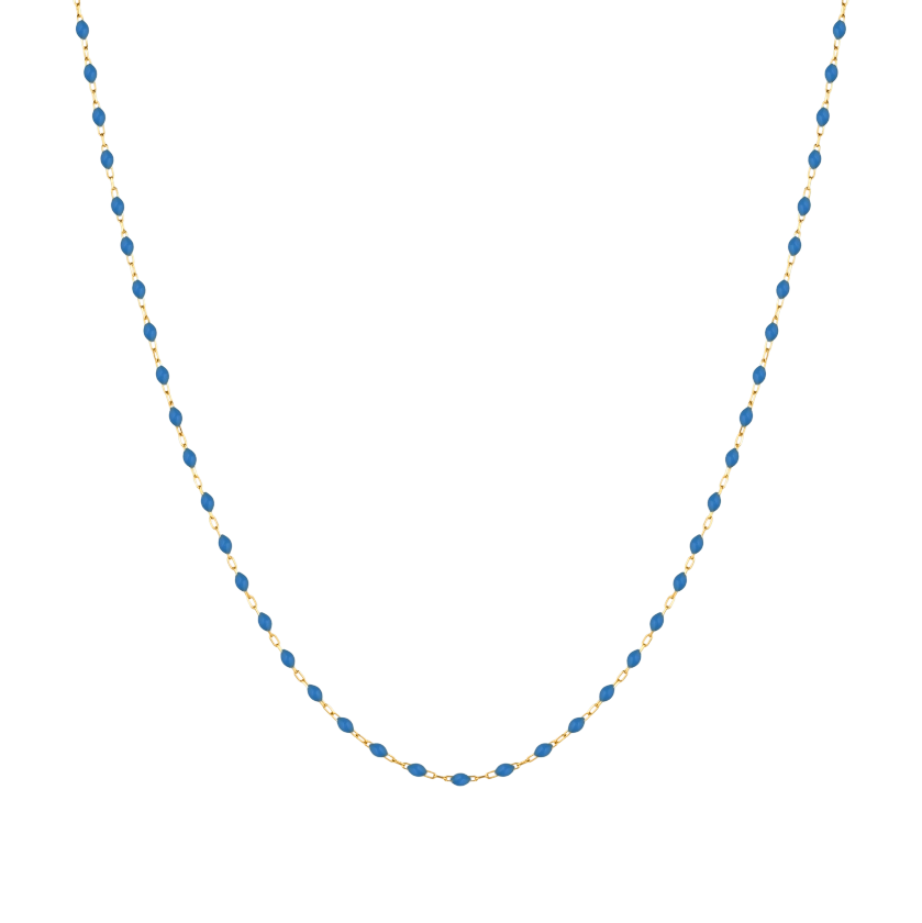 18k Gold Blue Enamel Chain