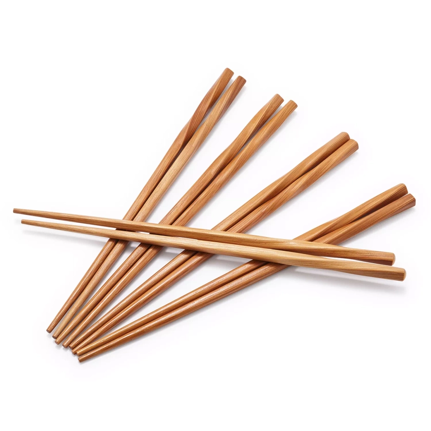 Sur La Table Twisted Bamboo Chopsticks, Set of 5