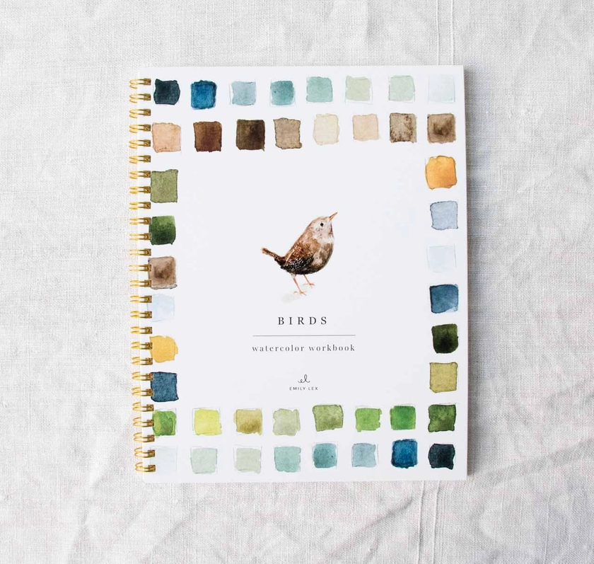 Cahier d'aquarelle Oiseaux Emily Lex - Maison Mathûvû